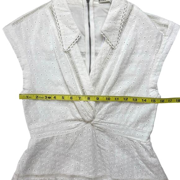 ALICE + OLIVIA Mila Eyelet Deep V Neck Dress - Picture 13 of 15